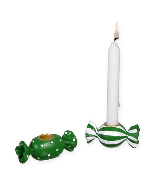 4A Bougeoir de Noël vert Candy | Diamètre 1,2 centimètre | Hauteur 8 centimètres | Par 6 pièces