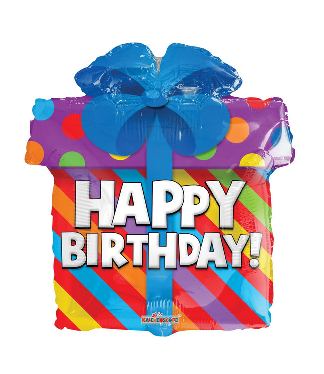 Couleurs mélangées Fête ! Ballon "Joyeux Anniversaire" | Diamètre 45 centimètres | Commande par 10 pièces