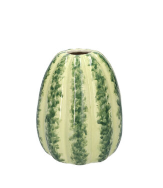 4A Vase en céramique verte citrouille | Diamètre 11 centimètres | Hauteur 12 centimètres | Par 12 pièces