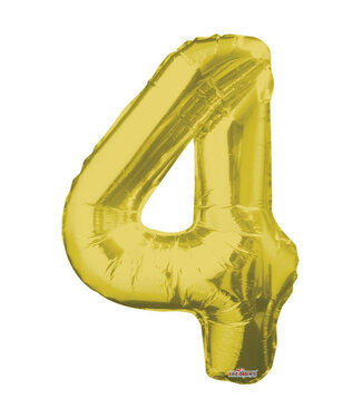 4A Fête dorée ! Ballon “4” | Longueur 85 centimètres | Par pièce