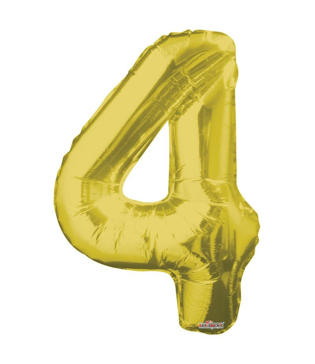 Fête dorée ! Ballon “4” | Longueur 85 centimètres | À commander à l'unité