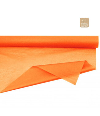4A Papier de soie orange en rouleau | Largeur 75 centimètres | Longueur 50 mètres | Poids 28 grammes/m2 | À l'unité