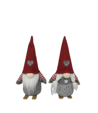 4A Red Christmas gnome decoration | Size 9 x 23 centimetres | Set of 2 pieces