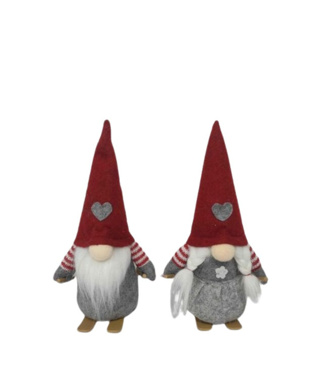 Red Christmas gnome decoration | Size 9 x 23 centimetres | Available to order in sets of 2