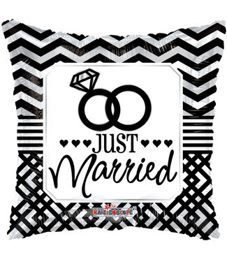 4A Black and White Party! Balloon "Just Married" | Diameter 45 centimetres | Pack of 10