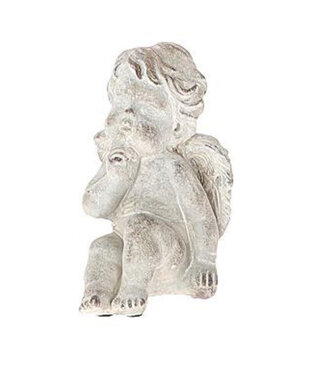 4A Ange de Noël en céramique grise | Dimensions 13 x 10,5 x 15,5 centimètres | Par 2 pièces