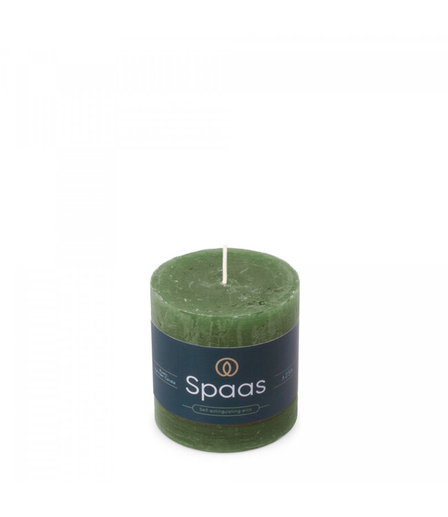 Bougie rustique vert foncé | Diamètre 7 centimètres | Hauteur 7 centimètres | Commande par 8 pièces