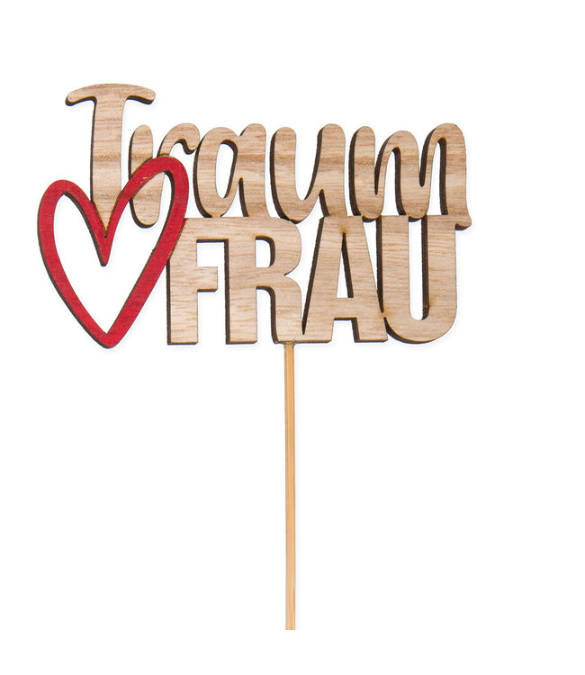Piquet rouge Traumfrau bois | Longueur 50 centimètres | Diamètre 10 centimètres | Commande par 24 pièces