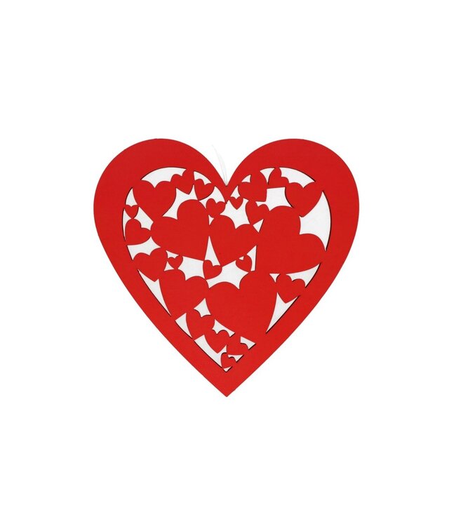 Red decorative foam heart | Diameter 25 centimetres | Available to order in sets of 6