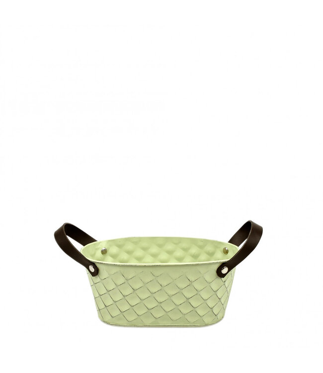 Green Zinc Flowerpot Planter Squared | Size 19 x 10.5 x 8.5 centimetres | Available to order per 10 pieces