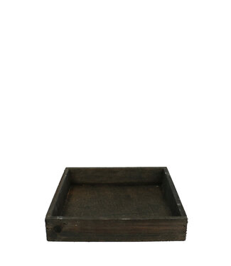 4A Plateau en bois brun foncé | Dimensions 20 x 20 x 4 centimètres | Par lot de 4 pièces