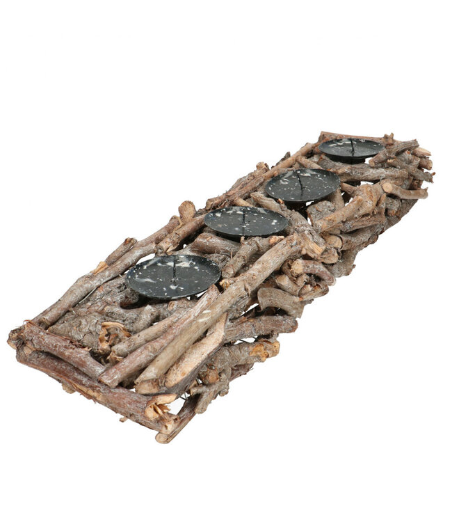 Porte-bougie marron | Dimensions 52 x 13 centimètres | À commander par 4 pièces