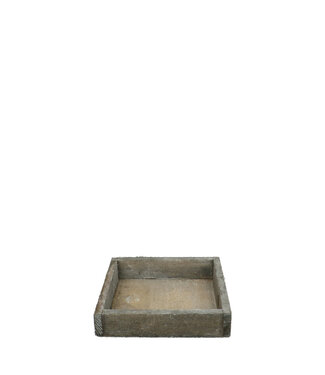 4A Plateau en bois gris | Dimensions 14 x 14 x 3 centimètres | Par 10 pièces