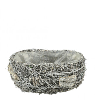 4A Pot de fleurs Salim vert | Dimensions 19 x 11 x 10 centimètres | Par 2 pièces