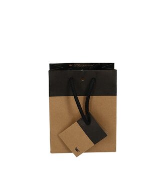 4A Sacs cadeaux bicolores noir et marron | Dimensions 6 x 11 x 14 centimètres | Par 20 pièces
