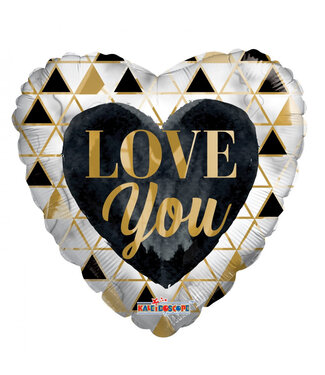4A Golden Eco Love You balloon | Diameter 45 centimetres | Pack of 10