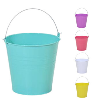 4A Seau en zinc couleurs mélangées Cache-pot Pot de fleurs | Dimensions 32 x 29,5 centimètres | Par 15 pièces