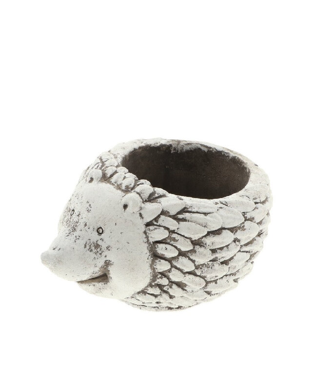 Pot en céramique grise en forme de hérisson | Dimensions 13,5 x 9,5 x 7 centimètres | Commande par lot de 12 pièces