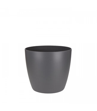 4A Pot de fleurs en plastique gris Bruxelles | Diamètre 13,5 centimètres | Hauteur 12,5 centimètres | Par 8 pièces