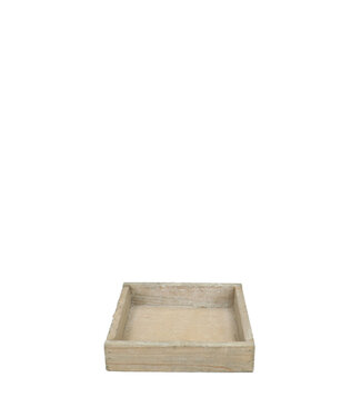 4A Plateau en bois brun clair | Dimensions 14 x 14 x 3 centimètres | Par 10 pièces