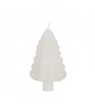 4A Bougie en forme de bulle d'arbre blanche naturelle | Diamètre 7 centimètres | Hauteur 12 centimètres | Par 6 pièces