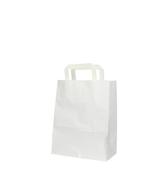 Natural white paper bags | Size 22 x 11 x 28 centimetres | Available to order per 50 pieces