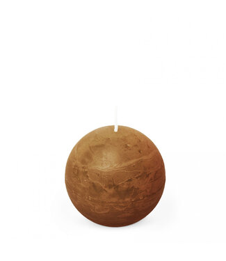 4A Rustic red-brown ball candle | Diameter 8 centimetres | Set of 6 pieces