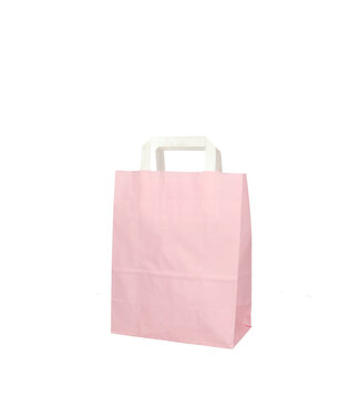 4A Sacs en papier rose clair | Dimensions 22 x 11 x 28 centimètres | Par 50 pièces