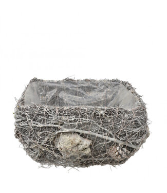 4A Pot de fleurs Salim gris | Dimensions 22 x 15 x 12 centimètres | Par lot de 2 pièces
