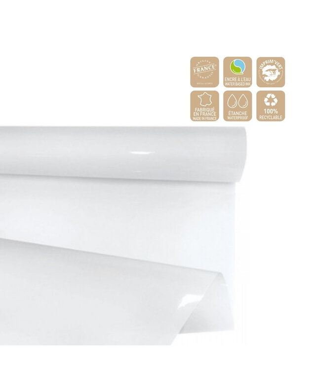 Naturelle blanc Feuille en rouleau Clayrbril | Largeur 70 centimètres | Longueur 50 mètres | Disponible à l'unité