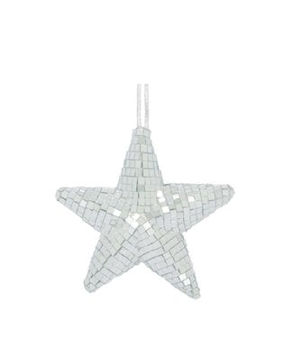 4A Étoile de Noël argentée en mousse | Diamètre 13 centimètres | Par 12 pièces