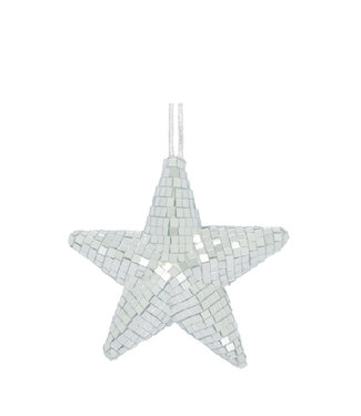 4A Silver-coloured Christmas star ornament made of foam | Diameter 13 centimetres | Per 12 pieces