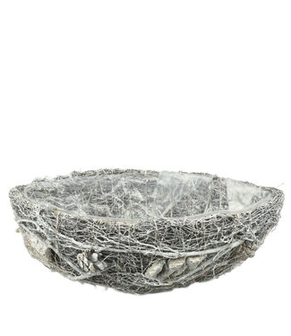 4A Pot de fleurs Salim gris en forme de bateau | Dimensions 36 x 18 x 11 centimètres | Par 2 pièces