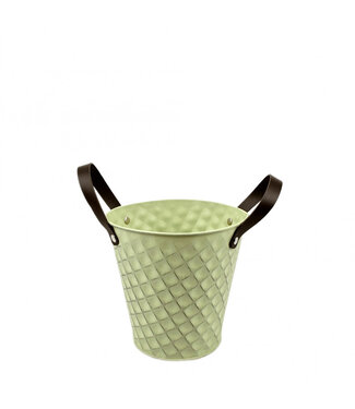4A Seau en zinc vert Pot de fleurs Motif carré | Dimensions 16 x 16 centimètres | Par 10 pièces