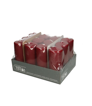 4A Bougie pilier Safe Candle rouge vin | Diamètre 6 centimètres | Hauteur 15 centimètres | Par 12 pièces
