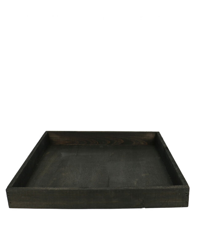 Dark brown wooden tray | Size 30 x 30 x 4 centimetres | Available to order in sets of 4