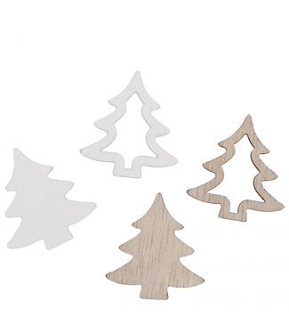 4A Naturelle décoration en bois blanc Arbre | Diamètre 2,5 centimètres | Par 48 pièces