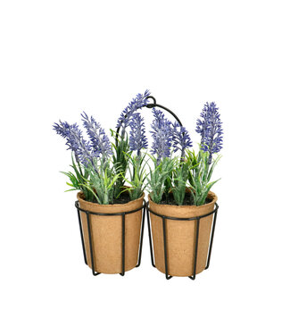 4A Plante artificielle de lavande bleue avec pot | Plante artificielle de Lavandula Angustifolia | Dimensions 22 x 16 centimètres | Par 12 pièces