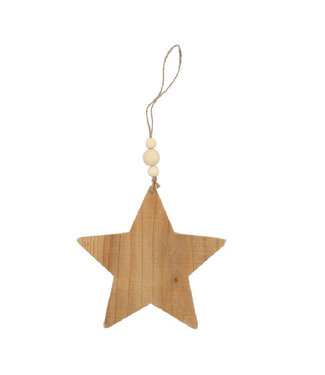 4A Étoile de Noël en bois naturel | Longueur 15 centimètres | Par 8 pièces