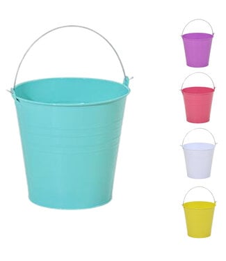 4A Couleurs mélangées seau en zinc Pot de fleurs Pot de plantes | Dimensions 22 x 19,5 centimètres | Par 25 pièces