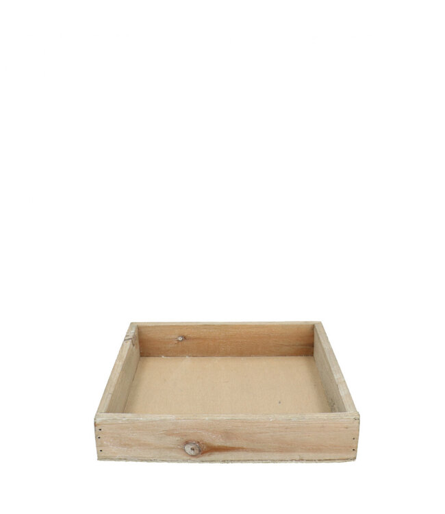 Lichtbruine houten dienblad | Afmeting 20 x 20 x 4 centimeter | Per 4 stuks te bestellen