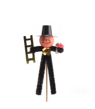 4A Schornsteinfeger-Stecker schwarz | Länge 15 Zentimeter | Durchmesser 11 Zentimeter | Pro 50 Stück