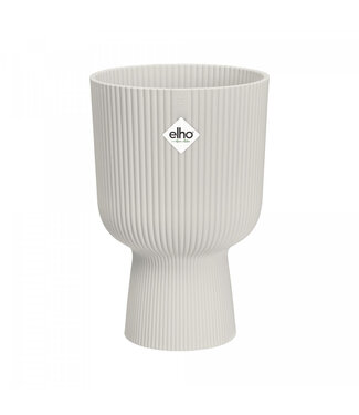 4A Naturelle pot de fleurs en plastique blanc Vibes avec pied | Diamètre 14 centimètres | Hauteur 21 centimètres | Par 4 pièces