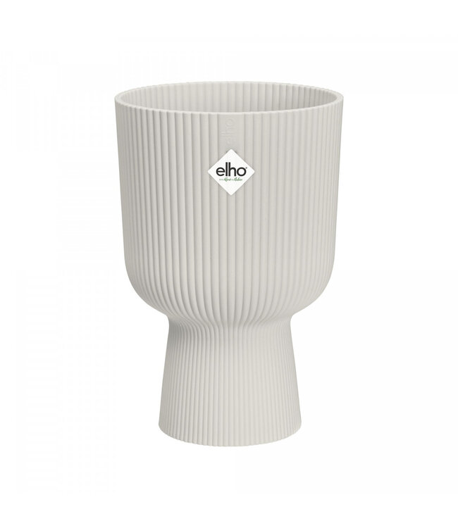 Naturelle pot de fleurs en plastique blanc Vibes avec pied | Diamètre 14 centimètres | Hauteur 21 centimètres | Commande par 4 pièces