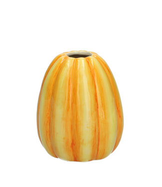 4A Vase en céramique orange citrouille | Diamètre 11 centimètres | Hauteur 12 centimètres | Par 12 pièces