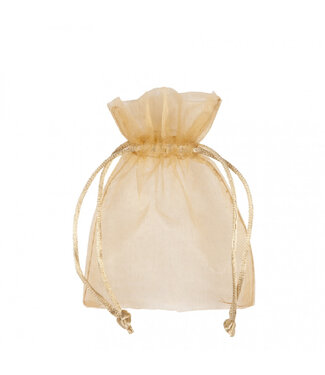 4A Golden organza bag | Diameter 9 centimetres | Height 12 centimetres | Per 10 pieces