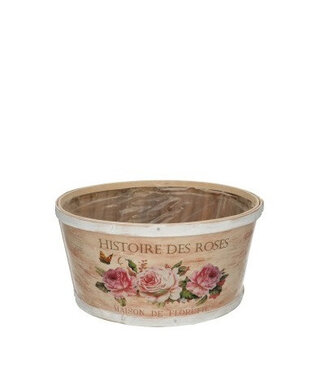 4A Pot de fleurs en bois rose blanc Histoire | Dimensions 22 x 11 centimètres | Par 10 pièces