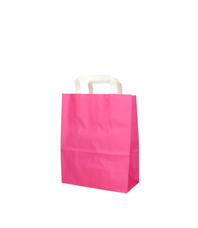 Sacs en papier fuchsia | Dimensions 22 x 11 x 28 centimètres | Commande par 50 pièces