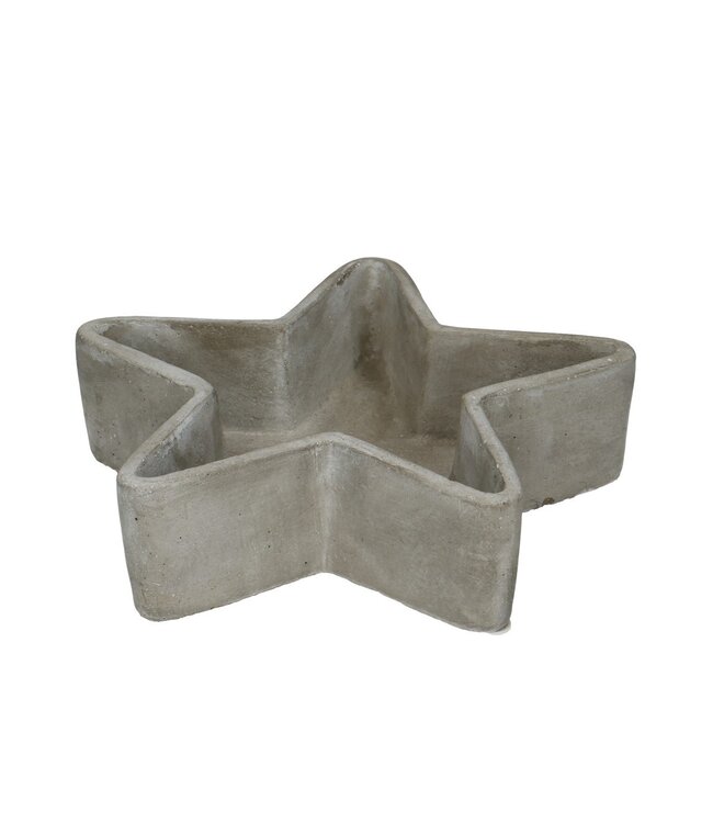 Pot de fleurs en céramique grise étoile de Noël | Diamètre 20 centimètres | Hauteur 5 centimètres | Disponible par lot de 6 pièces