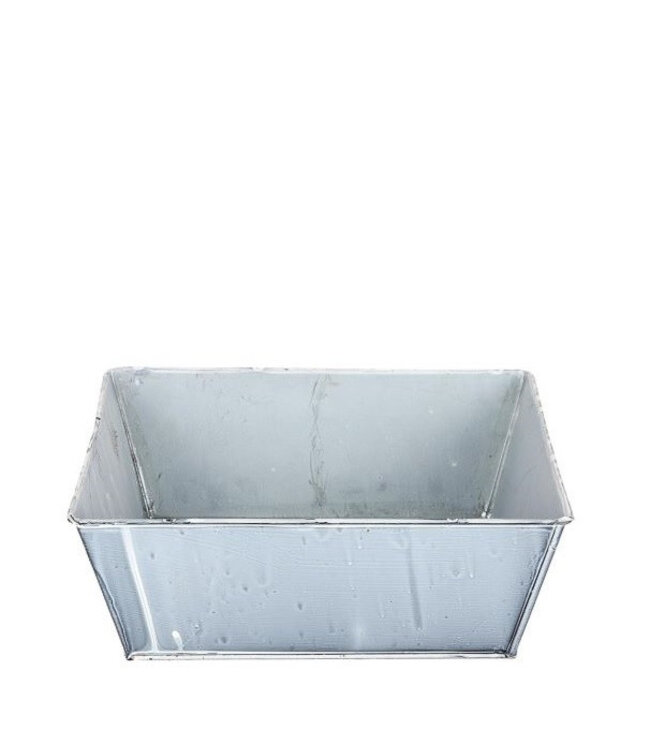 Jardinière en zinc naturel Evan | Dimensions 24,5 x 7,5 centimètres | Commande par 10 pièces